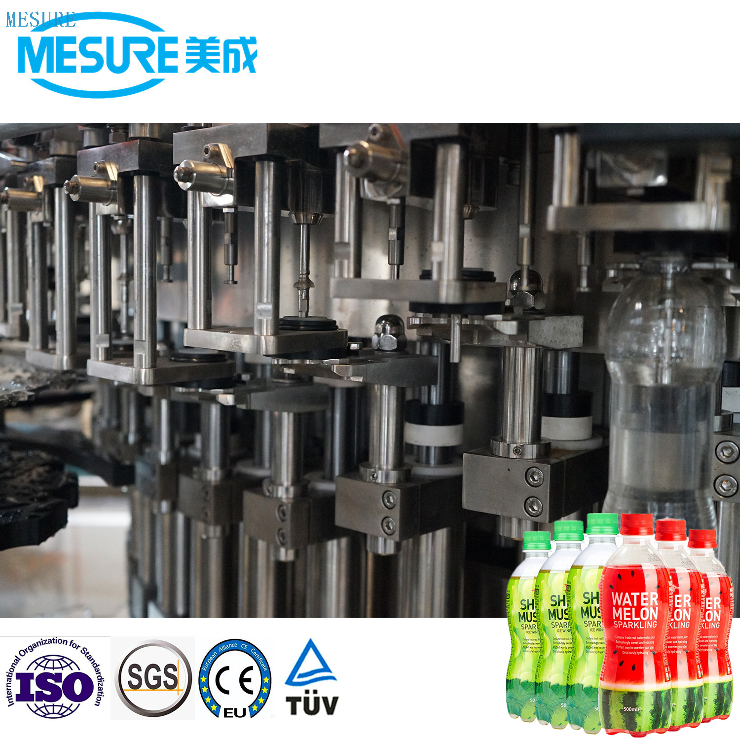 Machine de remplissage d'eau étincelante de la bouteille de bouteille de compagnie de 1500 mètres 