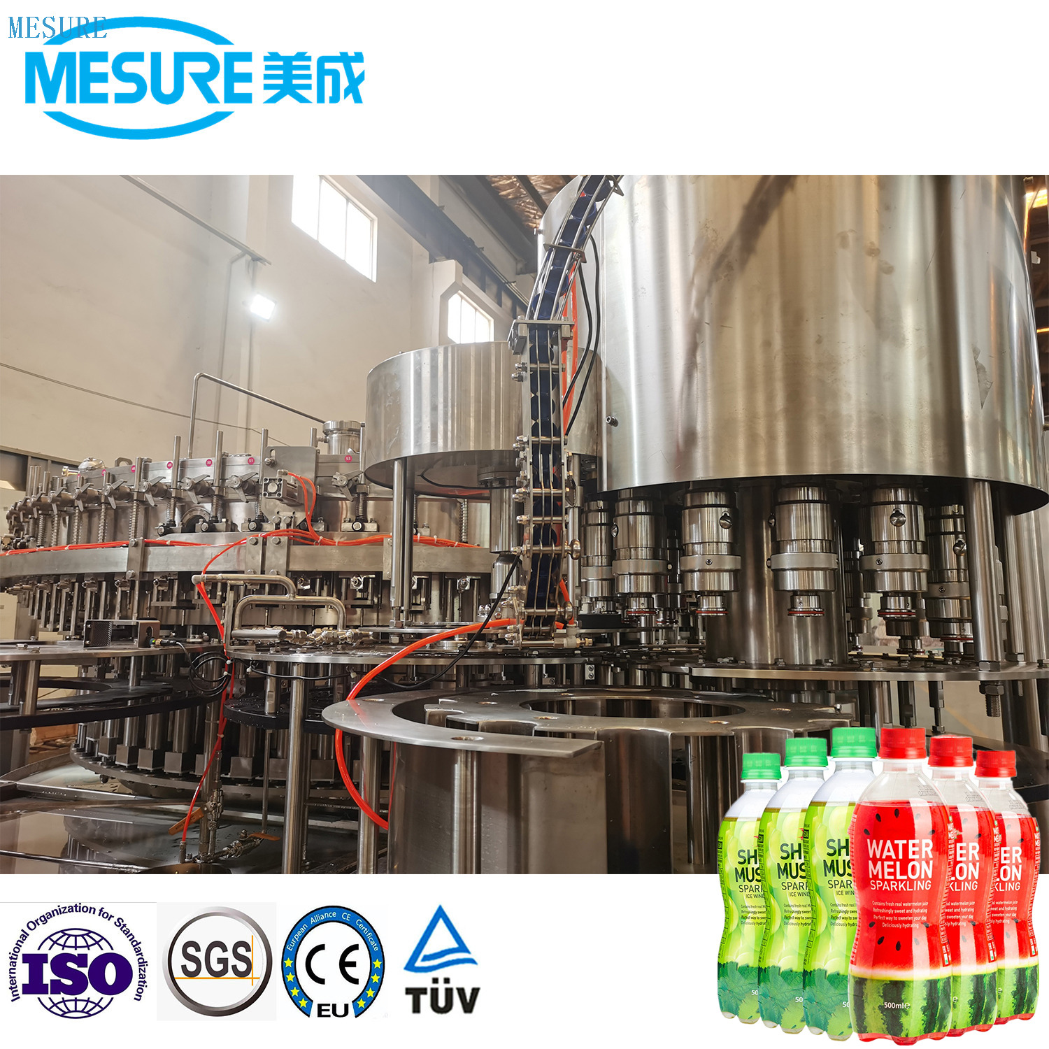 Machine de remplissage d'eau étincelante de la bouteille de bouteille de compagnie de 1500 mètres 