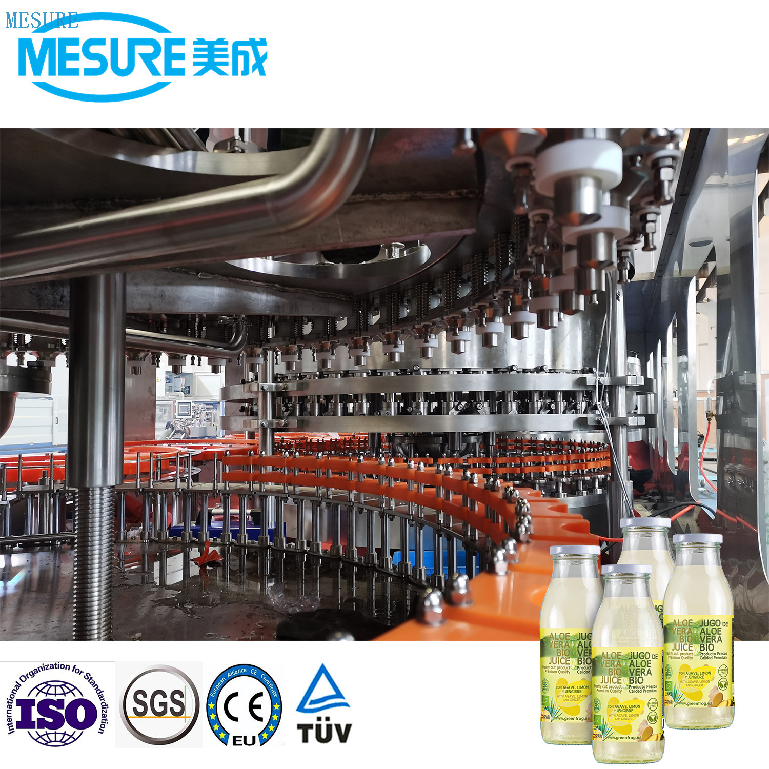 Machine de remplissage de bouteille de bouteille en verre d'automatisation