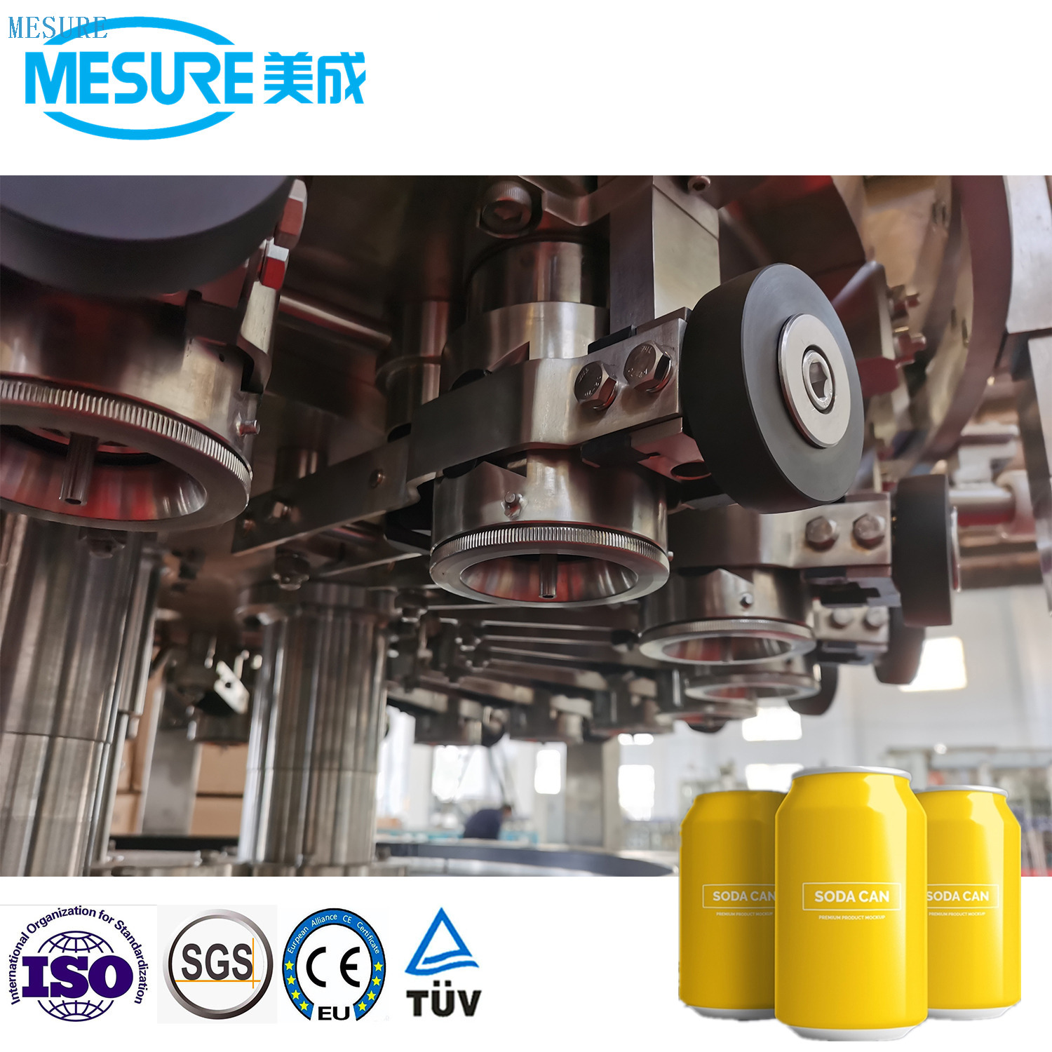 Compactage compact Carbonaté de la ligne de remplissage pour les petites entreprises, configuration réglable