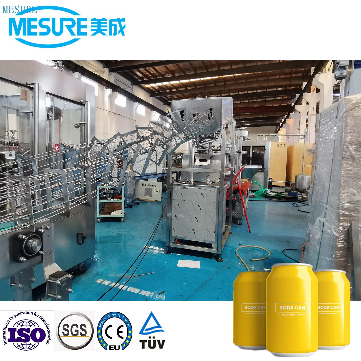 Compactage compact Carbonaté de la ligne de remplissage pour les petites entreprises, configuration réglable