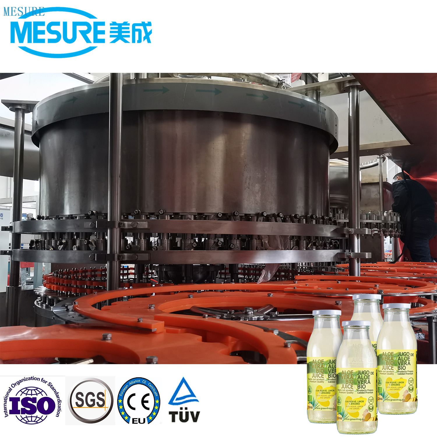 Machine de remplissage de bouteille de bouteille en verre d'automatisation